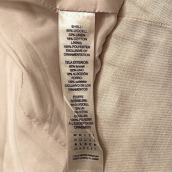 White House Black Market Cream Long Sleeve Criss Cross Open Moto Jacket Size 12 - Picture 13 of 14